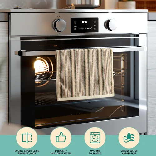 Miniatura 3 de SALAS Toallas de Cocina Premium de Algodón para Secar Platos, Toallas Grandes y Largas de Mano de Cocina, Paños de Cocina de Algodón Gruesos