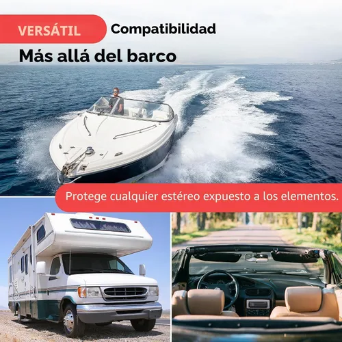 Miniatura 8 de Pyle Pyle PLMRCW2 - Cubierta estéreo marina resistente al agua, protector de radio de barco resistente con puerta abatible y liberación con resorte