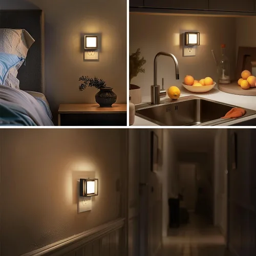 Miniatura 5 de Briignite Luz nocturna, luces nocturnas enchufables a la pared, paquete de 2, luz nocturna con sensor de atardecer a amanecer para niños, luz