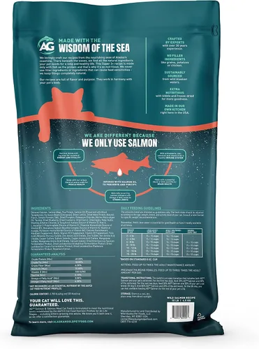 Miniatura 2 de All-Salmon - Alimento seco crudo liofilizado para gatos, alto en proteínas, sin granos, fortificado con omega-3 para la piel, el pelaje y la salud