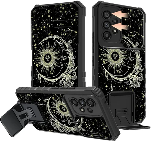 Miniatura 69 de Rossy Funda para Samsung Galaxy S22 Ultra para Samsung S22 Ultra con cubierta deslizante para cámara con función atril, funda híbrida de doble capa