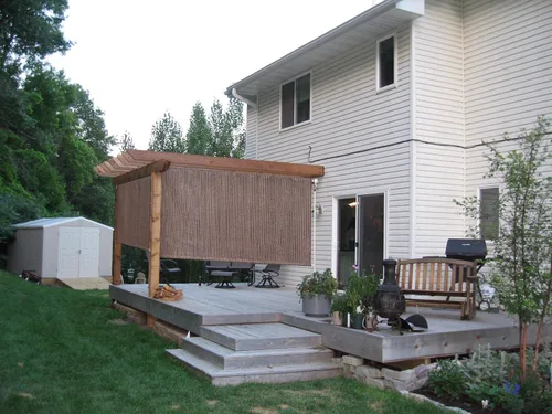 Miniatura 6 de Cross Land Persianas solares para exteriores y exteriores con manivela inalámbrica, enrollables, para patio, césped, pérgola, jardín, porche