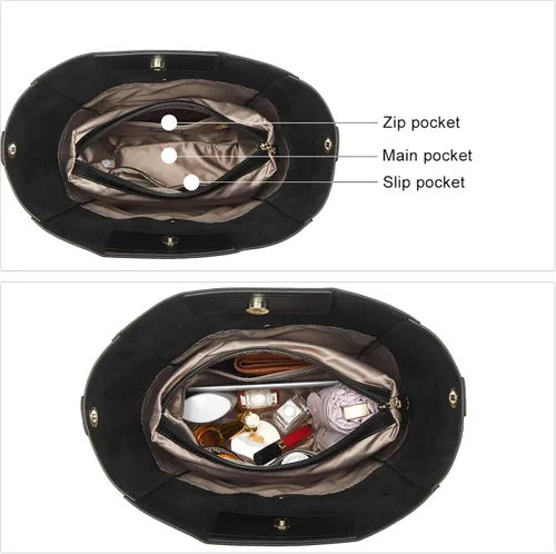 Miniatura 6 de BOSTANTEN - Bolsos de cuero al hombro tipo balde para mujer
