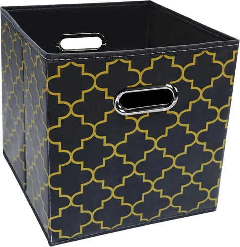 Miniatura 54 de Cubos de Almacenamiento Plegables Negros, Cajas de Almacenamiento de Tela, Organizadores de Cubos con Asas Duales para Organizador del Hogar, Juego