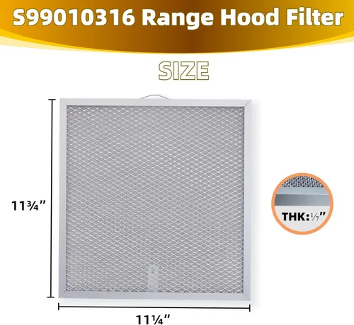 Miniatura 3 de 99010316 Filtro de grasa para campana extractora, filtro de ventilación de malla de 11 1/4 pulgadas x 11 3/4 pulgadas, filtro de campana