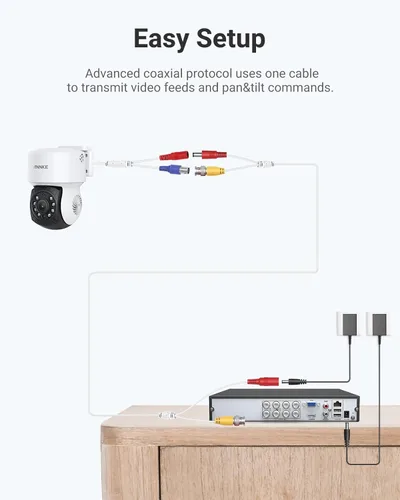 Miniatura 8 de ANNKE DVR de vigilancia con cable H.265+ 8CH de 5MP Lite y 4X 1080p AHD Cámara CCTV PT para exteriores con giro de 350° e inclinación de 90°