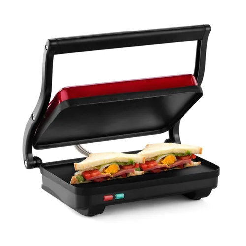 Holstein Housewares - Plancha eléctrica de 2 rebanadas, máquina de sándwiches antiadherente con temperatura ajustable, mango de toque frío, color