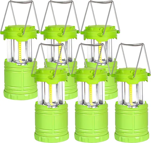 Miniatura 11 de Paquete de 2 mini linternas LED verdes para acampar, luces portátiles para acampar, lámparas con mango al aire libre, luces de emergencia esenciales