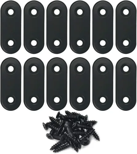 Soporte recto de acero inoxidable de acero inoxidable, 0.630 x 1.575 in, soportes rectos con tornillos, 12 unidades