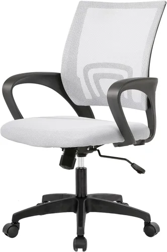 PayLessHere Silla de oficina en casa, silla ergonómica ajustable con soporte lumbar, reposabrazos, estilo ejecutivo, malla de alta densidad, giro de