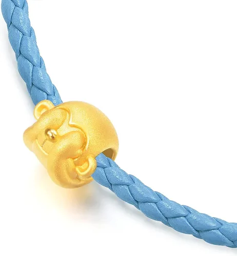 Miniatura 5 de CHOW SANG SANG 999 - Pulsera de oro macizo de 24 quilates con dije de mono sabio See No Evil para mujer 88285C, Metal, no conocido
