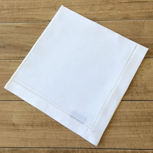 Miniatura 6 de Servilletas de cena con dobladillo de lino blanco – Juego de 6 servilletas de tela 100% lino de 20 x 20 pulgadas