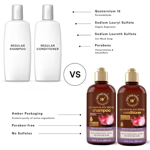 Miniatura 5 de WOW Skin Science Champú y acondicionador Red Onion Black Seed Duo 16.9 oz