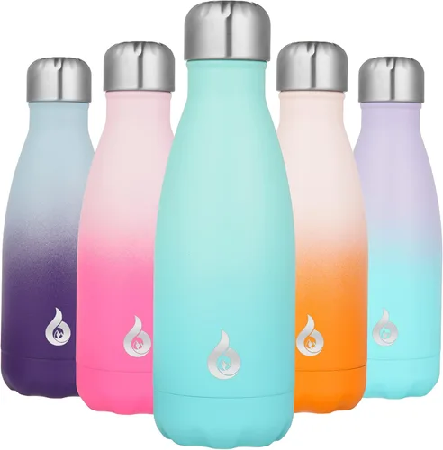 Miniatura 46 de BJPKPK Botella de Agua Aislada 17oz Botellas de Agua de Acero Inoxidable Apta para Lavavajillas Metal Térmica Mantiene Frío y Caliente, Gris Niebla