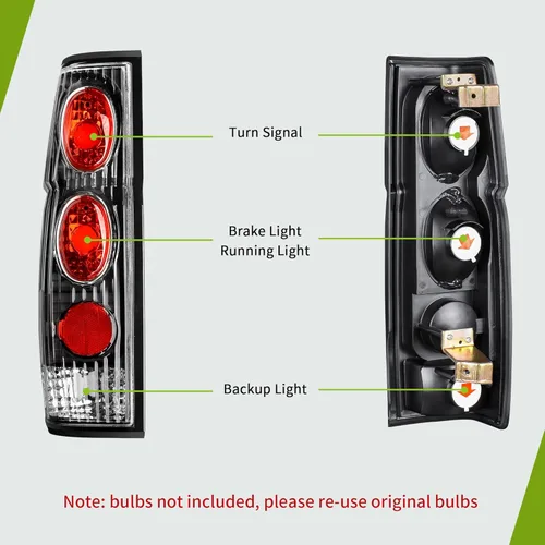 Miniatura 2 de AUTOSAVER88 Luces Traseras Compatibles con 86-94 1986-1994 Hardbody D21, 1995-1997 Hardbody Pickup Lámparas Traseras Carcasa Negra Lente Transparente
