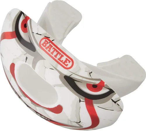 Miniatura 3 de Battle Sports Oxygen Protector Bucal de Fútbol Americano - Protector Bucal de Fútbol Americano con Correa, Flujo de Aire Superior y Mejor Rojo/Blanco