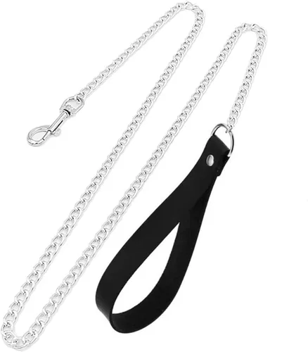 Miniatura 4 de Gargantilla de cuero con correa de cadena para adolescentes, punk gótico Y2K, accesorios de cosplay, tres anillos o y dijes de cadenas