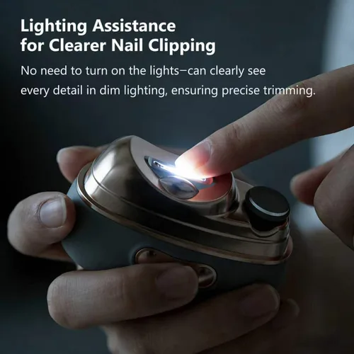 Miniatura 3 de Cortauñas eléctrico 4 en 1, cortaúñas automático con 2 pulidores y luz UV, recortador de uñas recargable con luz LED y almacenamiento de restos