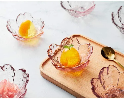 Miniatura 4 de 4 platos de cristal Sakura condimentos cuencos de inmersión platos de aperitivo, 3.4 pulgadas