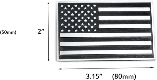 Miniatura 2 de 2 emblemas de bandera de metal 3D de Estados Unidos para automóviles y camiones (negro y cromado)