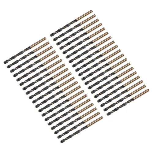 Miniatura 6 de uxcell Brocas Jobber de 0.118 in (0,118 pulgadas) de nitruro negro y oro recubierto de titanio M2 de alta velocidad (HSS) Brocas helicoidales