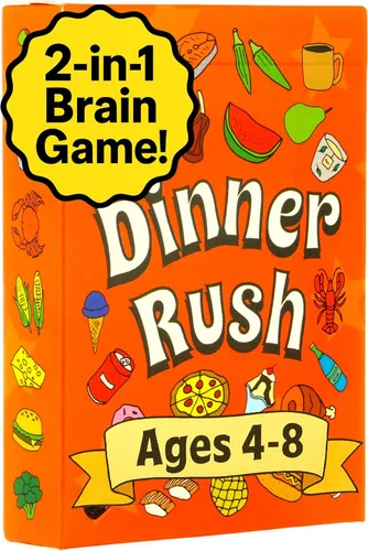 Juego premiado Dinner Rush - Actividades de restaurante para niños en tamaño bolsillo - 2 en 1: emparejamiento de imágenes y cantidad - Juegos de