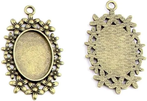 Bisutería bronce antiguo colgantes fl3498 flor Blanks cabujón de ajuste marco Craft un montón reparación suministros