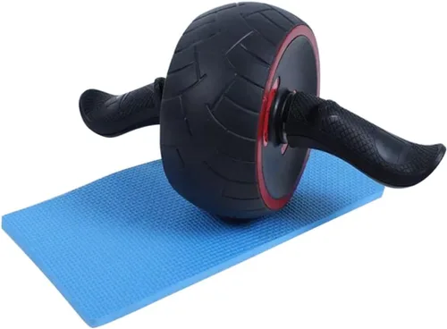 Rueda de rodillo de goma para abdominales con alfombrilla gruesa para entrenamiento muscular silencioso y abdominal, dispositivo de fitness para