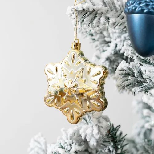 Miniatura 3 de Juego de 110 adornos de bolas de Navidad, adornos de Navidad surtidos azules y dorados para árbol de Navidad, bolas de plástico irrompibles