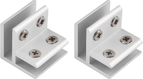 Miniatura 31 de INCREWAY Abrazadera de vidrio, paquete de 4 soportes ajustables de aleación de aluminio de doble cara para estante de vidrio, soporte de abrazadera