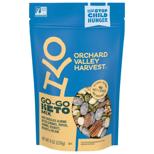 Miniatura 9 de Orchard Valley Harvest Go-Go Keto Mix, almendras de mantequilla de almendras de chocolate oscuro, cacahuetes, nueces y nueces, baja