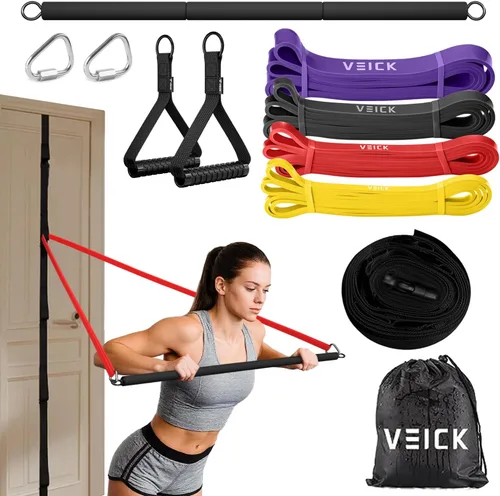 Miniatura 14 de VEICK Bandas de resistencia para entrenamiento, bandas de ejercicio, bandas de entrenamiento, bandas de asistencia para dominadas, juego de bandas
