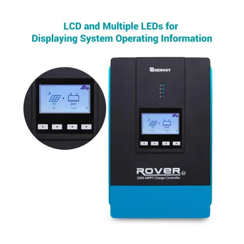Miniatura 2 de Renogy 100A 12V/24V/36V/48V CC entrada MPPT controlador de carga solar, parámetro automático, pantalla LCD ajustable, regulador de panel solar apto