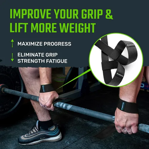 Miniatura 4 de Gradient Fitness Correas de levantamiento Correas de muñeca para levantamiento de pesas, correas de levantamiento de pesas, correas