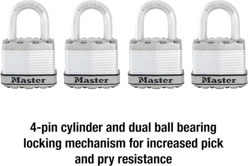 Miniatura 4 de Master Lock M1XQ Magnum - Candado resistente con llave, paquete de 4