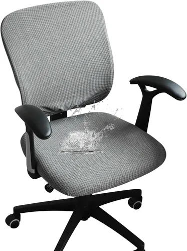 Forcheer - Fundas elásticas para silla de oficina de Jacquard, resistentes al agua, 2 piezas para sillas de escritorio o de la computadora, color