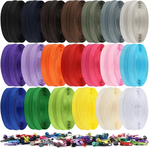Miniatura 12 de DOITEM 31 yardas, 10 unidades de cremalleras de costura #3, cremalleras de bobina de nailon surtidos para coser con 40 deslizadores de cremallera
