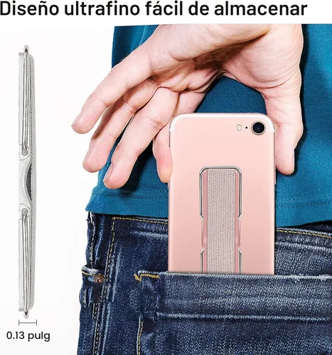 Miniatura 4 de Correa para teléfono, 4 unidades, soporte para dedos para teléfono, agarre trasero del teléfono con soporte adecuado para iPhone, Samsung y la oro