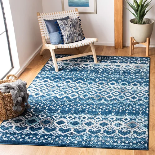 Miniatura 9 de SAFAVIEH Amsterdam Collection Alfombra Decorativa - 2.3 pies x 4 pies, Negro & Multi, Diseño Marroquí Bohemio, Sin Desprendimiento y Fácil Cuidado