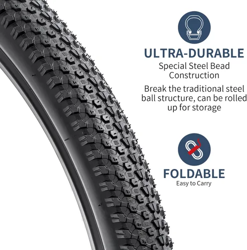 Miniatura 2 de YUNSCM 2 neumáticos de bicicleta de montaña de 26 pulgadas de 26 x 2.0/50-559 compatibles con neumáticos de bicicleta de 26 x 1.95 26 x 2.0 26 x