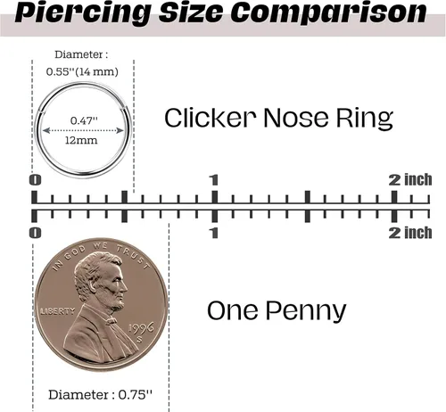 Miniatura 5 de Jstyle - Piercing de aro para nariz acero quirúrgico para cartílago tragus helix piercing Daith