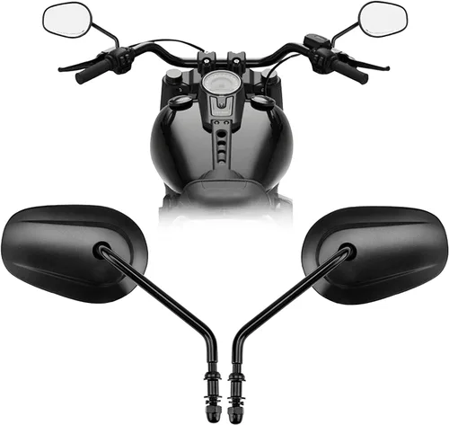 Miniatura 6 de Espejos retrovisores negros de lágrima de 0.315 pulgadas para Harley Davidson Sportster XL883 1200 1982-2025, Road King Road Glide Street Glide Tri