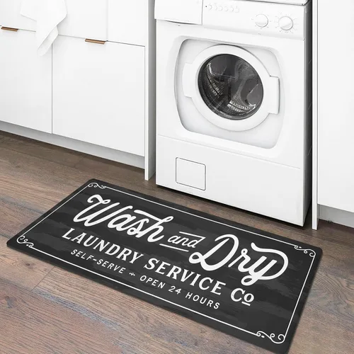 Miniatura 39 de KOZYFLY Alfombra Antideslizante para Lavandería de 20"x60", Alfombras de Cocina Lavables, Alfombra de Lavandería Impermeable, Alfombra para Marrón