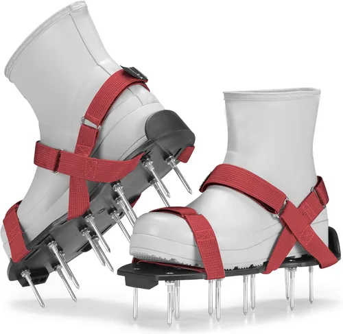 Zapatos aireadores de césped con correas de , premontados, totalmente ajustables, talla única, herramienta de césped y jardín que reduce la paja,