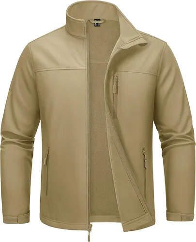 Miniatura 11 de MAGCOMSEN Chaqueta ligera Softshell para hombre, con forro polar, impermeable, cortavientos, para senderismo al aire libre