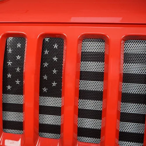 Miniatura 4 de Hooke Road Inserto de rejilla frontal de malla para Jeep Gladiator JT/Jeep Wrangler JL 2018 2019 2020 2021 2022 2023 2024 2025 – Bandera de Estados