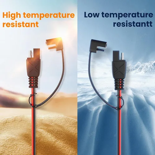 Miniatura 4 de POWOXI Cable de extensión SAE de 15 pies de desconexión rápida, cables solares, conector SAE para panel solar, automotriz, RV, motocicleta, tractor