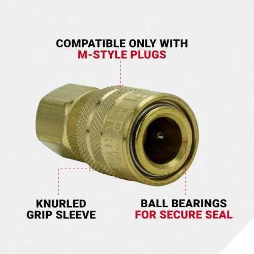 Miniatura 4 de Milton S212 S-212 14" NPT M Style Coupler and Plug Kit - 7 piezas