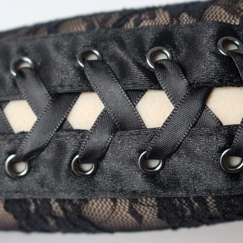Miniatura 3 de Seeksmile Guantes Steampunk de longitud del codo con cordones