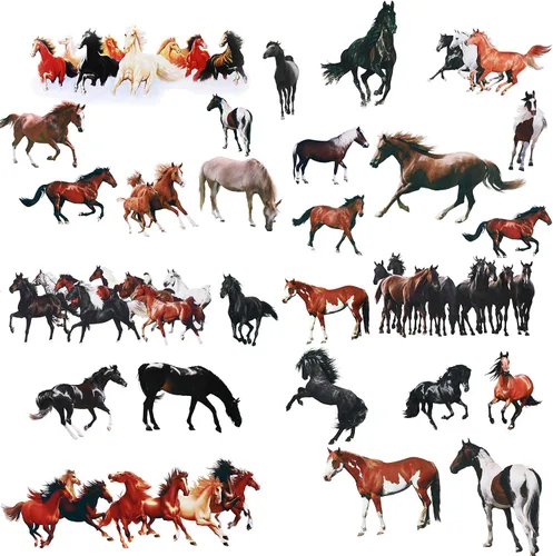 Miniatura 9 de 30 calcomanías de pared de caballo salvaje, calcomanías de pared para decoración, 11.8 x 7.8 pulgadas